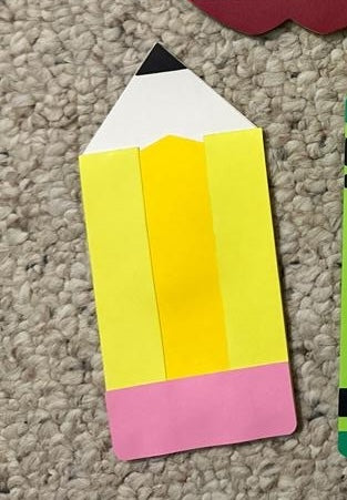 pencil teacher gift card holder