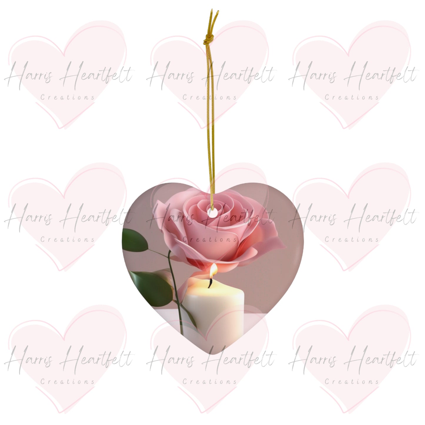 Valentine's Day Heart Ceramic Ornament
