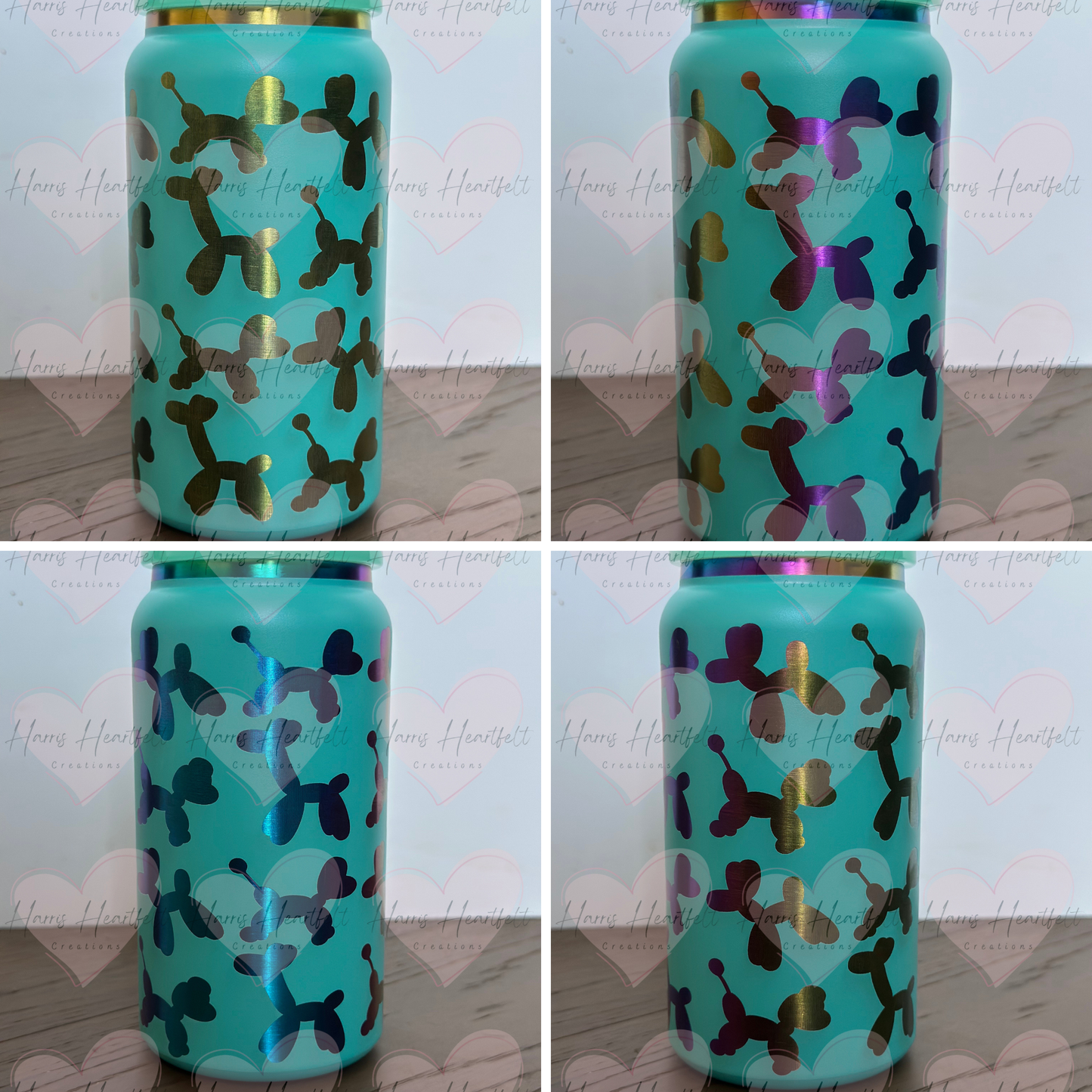16oz Powder-Coated Rainbow-Plated Stainless Steel Tumbler – Engraved Wrap-Around Design