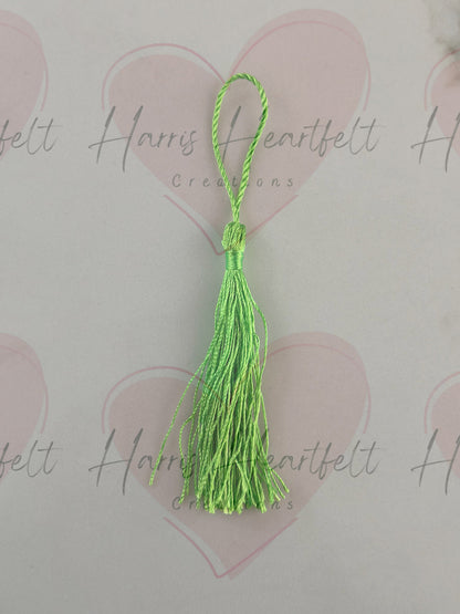 light green metal bookmark tassel