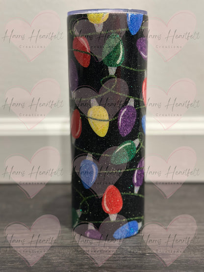 christmas lights glitter tumbler 4