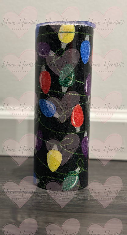 christmas lights glitter tumbler 3