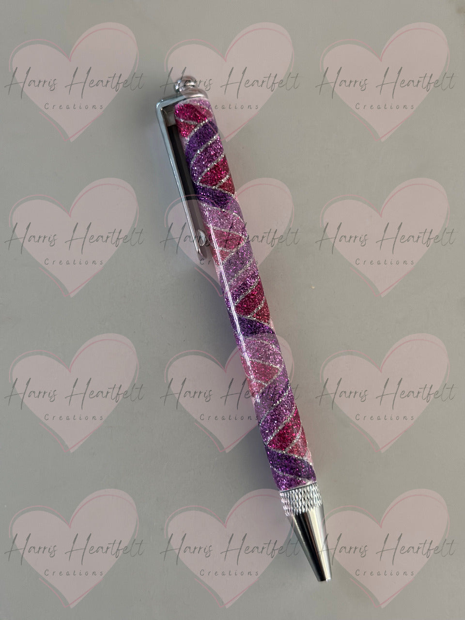 glittered groovy waves clip pen