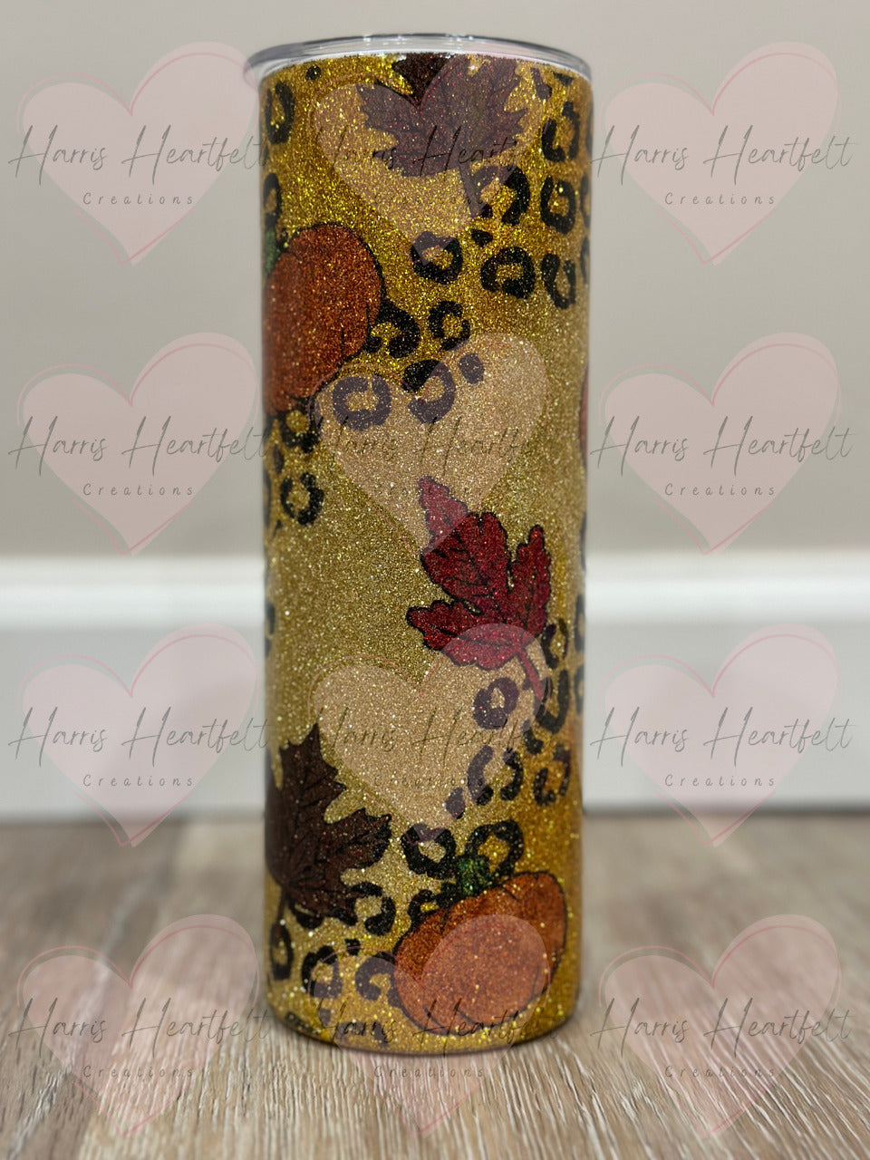 20oz Fall Leaves Glittered Stainless Steel Tumbler