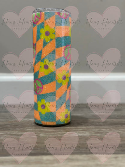 20oz Hippie Skull Glitter Stainless Steel Tumbler