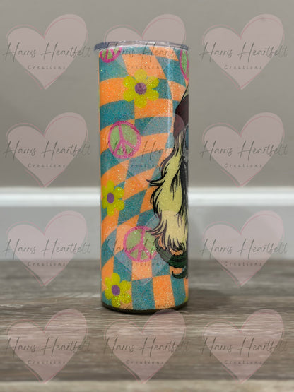 20oz Hippie Skull Glitter Stainless Steel Tumbler