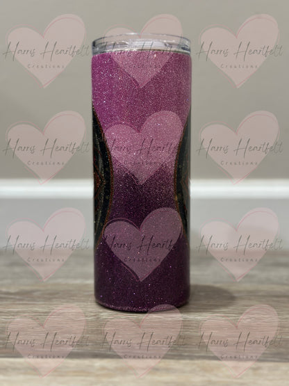 25oz Mandala Skull Glitter Stainless Steel Tumbler