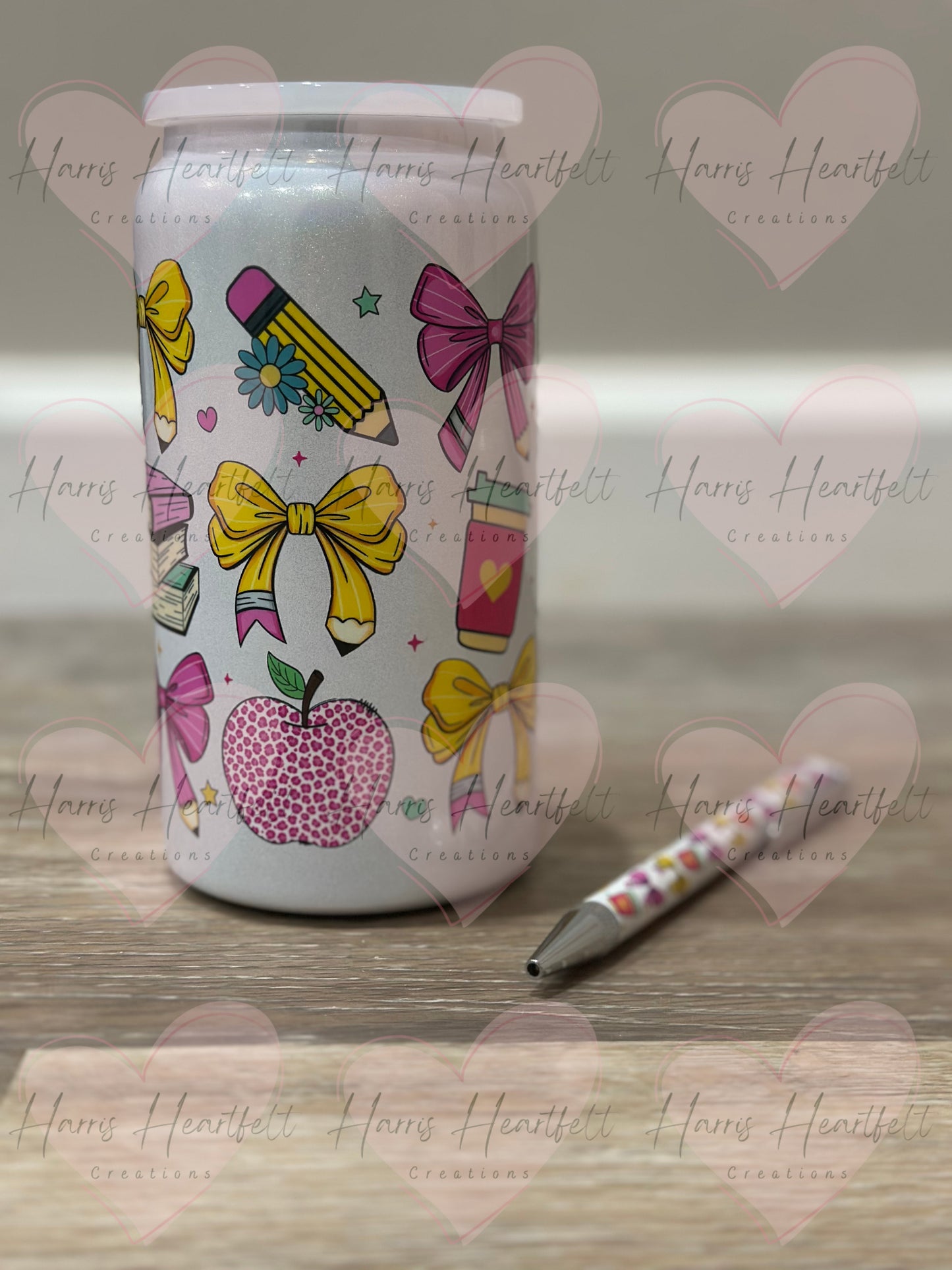 Matching Teacher-Inspired 16oz Stainless Steel Tumbler & Pen Set