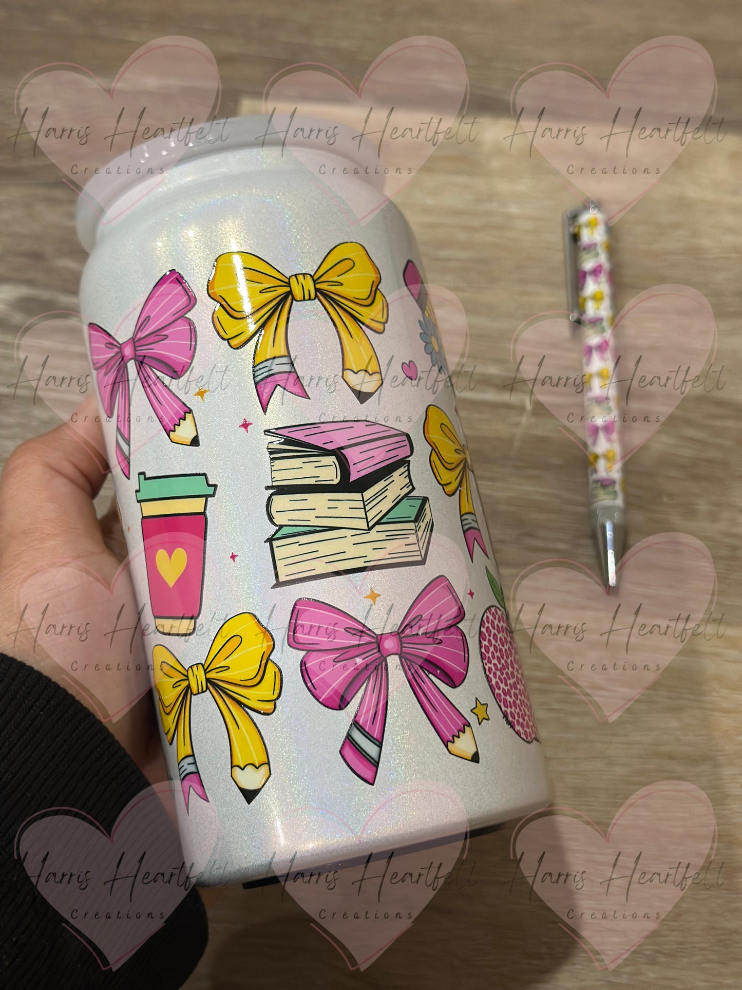Matching Teacher-Inspired 16oz Stainless Steel Tumbler & Pen Set
