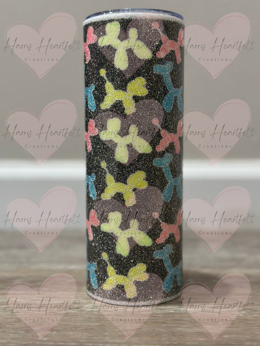 20oz Balloon Animals Glitter Stainless Steel Tumbler