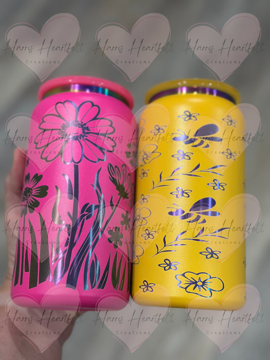 16oz Powder-Coated Rainbow-Plated Stainless Steel Tumbler – Engraved Wrap-Around Design