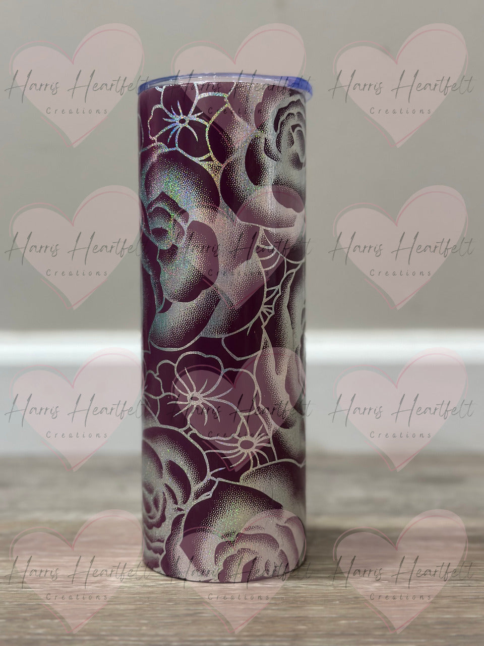 20oz Rose Foiled Mauve Stainless Steel Tumbler