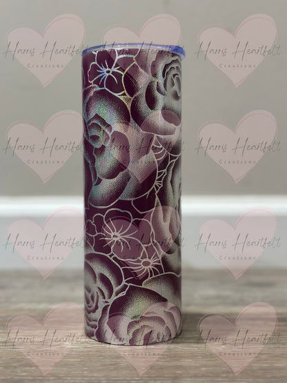 20oz Rose Foiled Mauve Stainless Steel Tumbler
