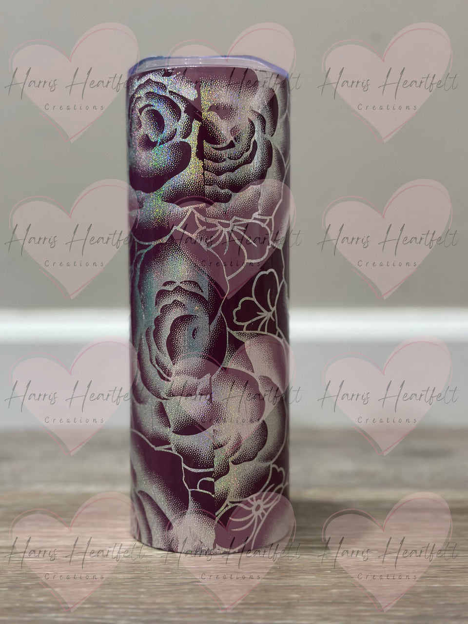 20oz Rose Foiled Mauve Stainless Steel Tumbler