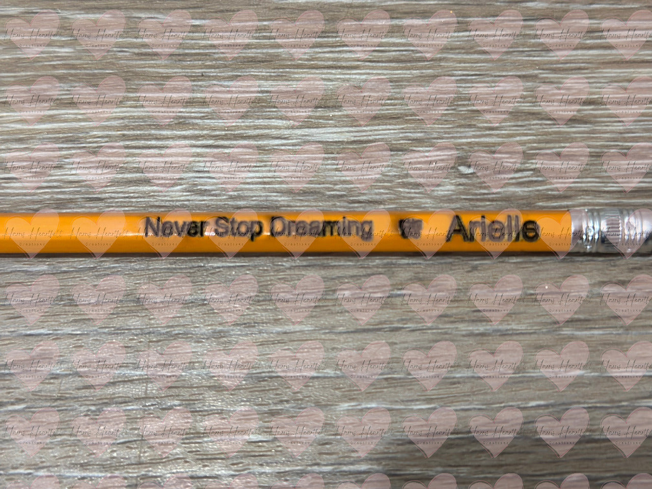 Engraved Personalized Pencils – Standard Yellow #2 – Multiple Phrases with Custom Name
