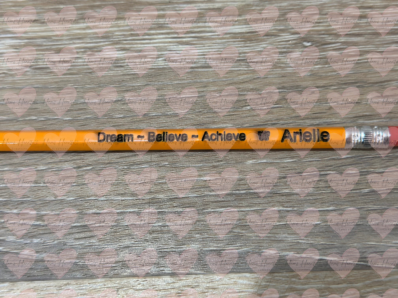 Engraved Personalized Pencils – Standard Yellow #2 – Multiple Phrases with Custom Name
