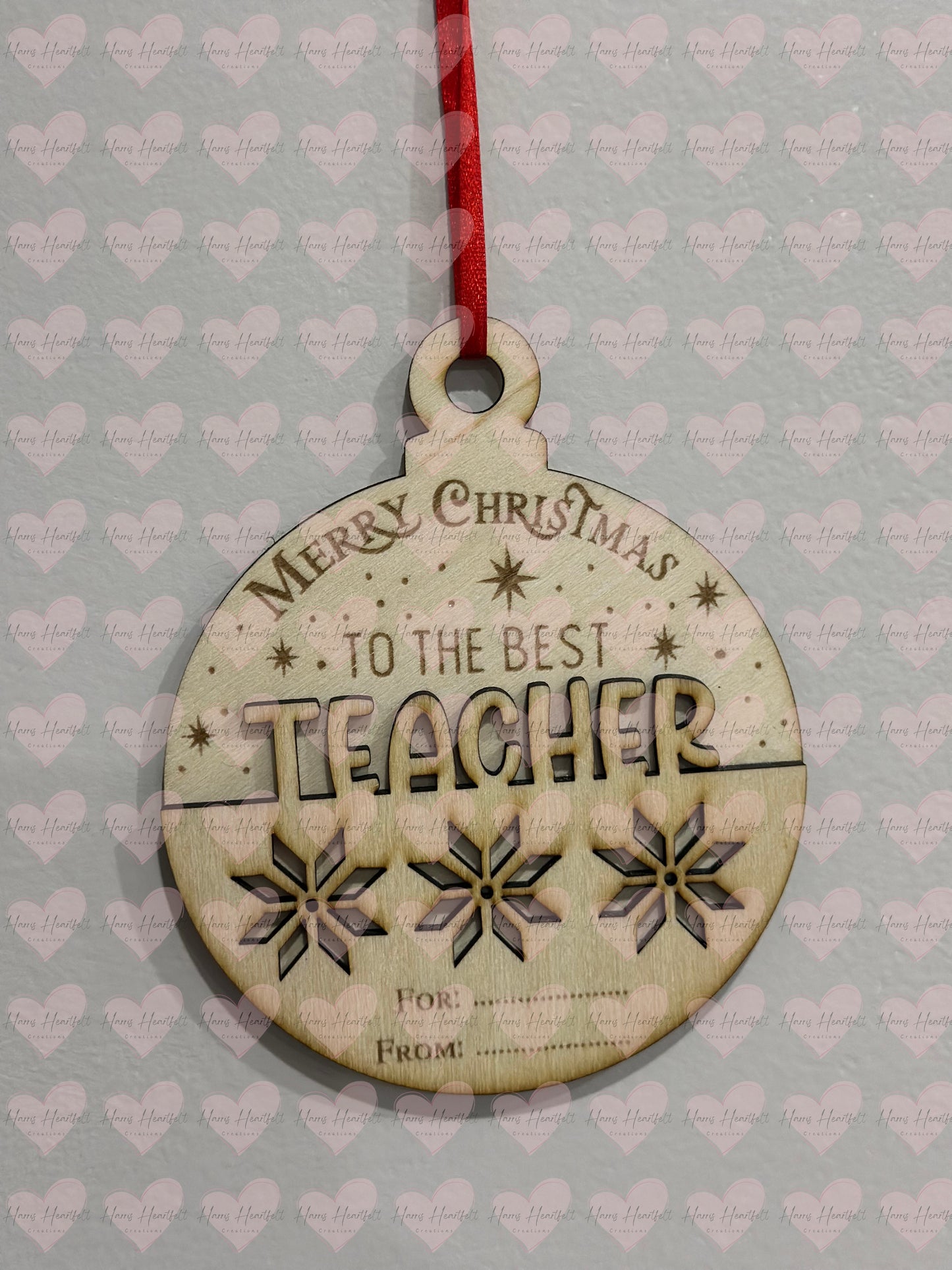 Christmas Wooden Teacher Ornaments – 3 Design Options