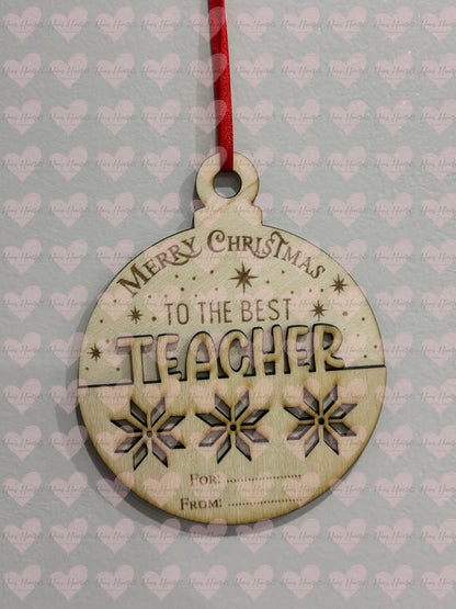 Christmas Wooden Teacher Ornaments – 3 Design Options
