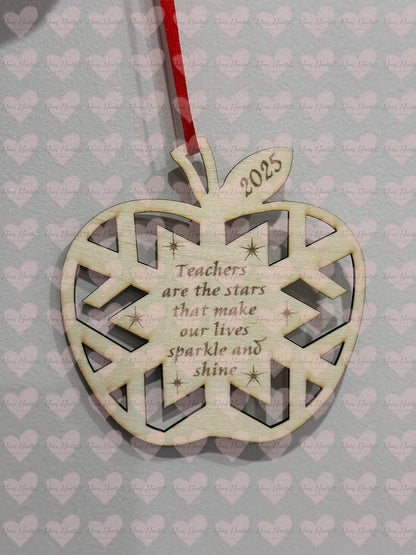 Christmas Wooden Teacher Ornaments – 3 Design Options