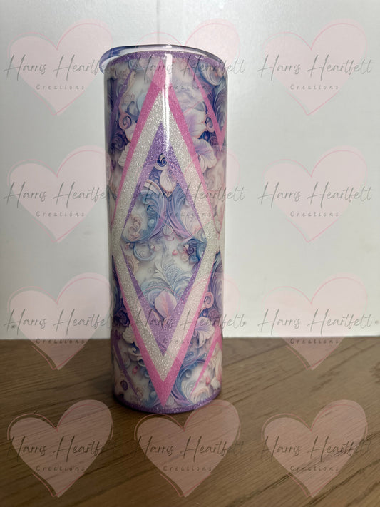 20oz Axis Diamond Glitter Stainless Steel Tumbler Option 1