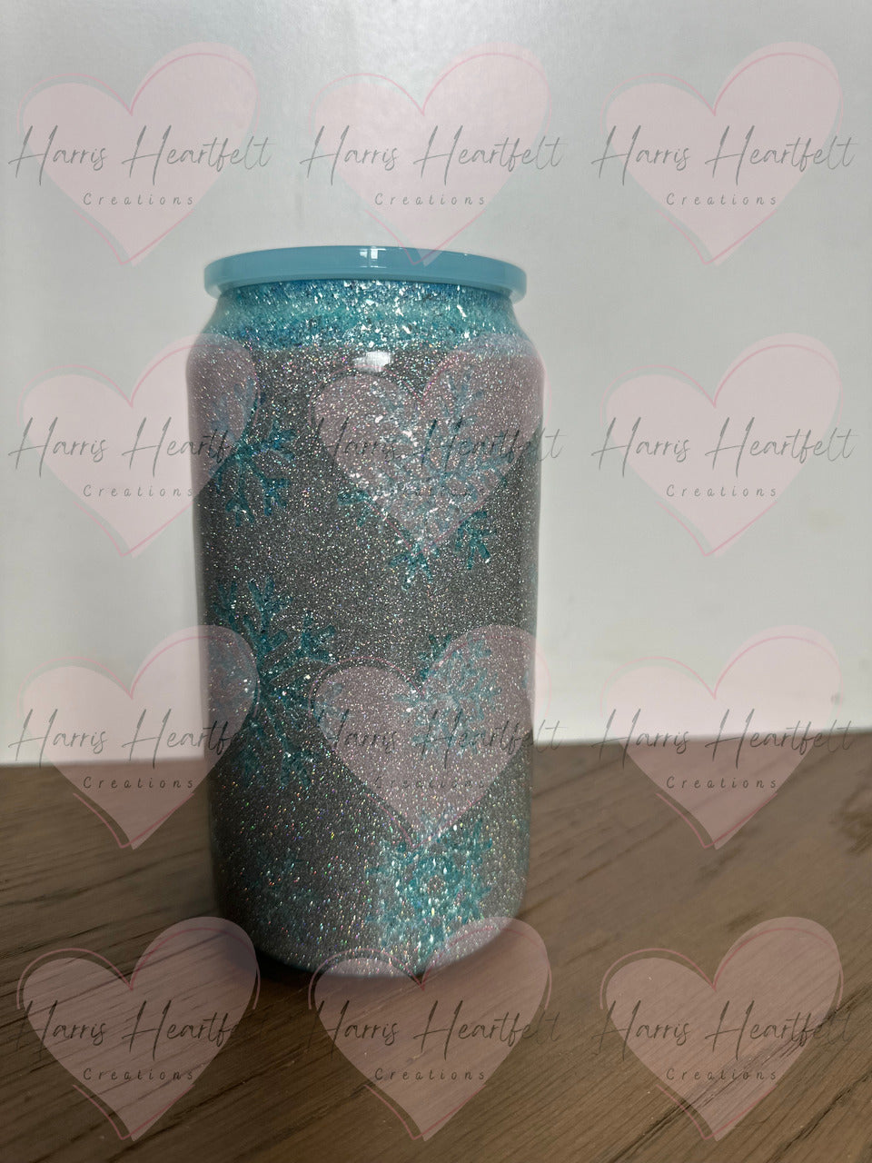 16oz Peek-a-Boo Snowflakes Glitter Stainless Steel Tumbler