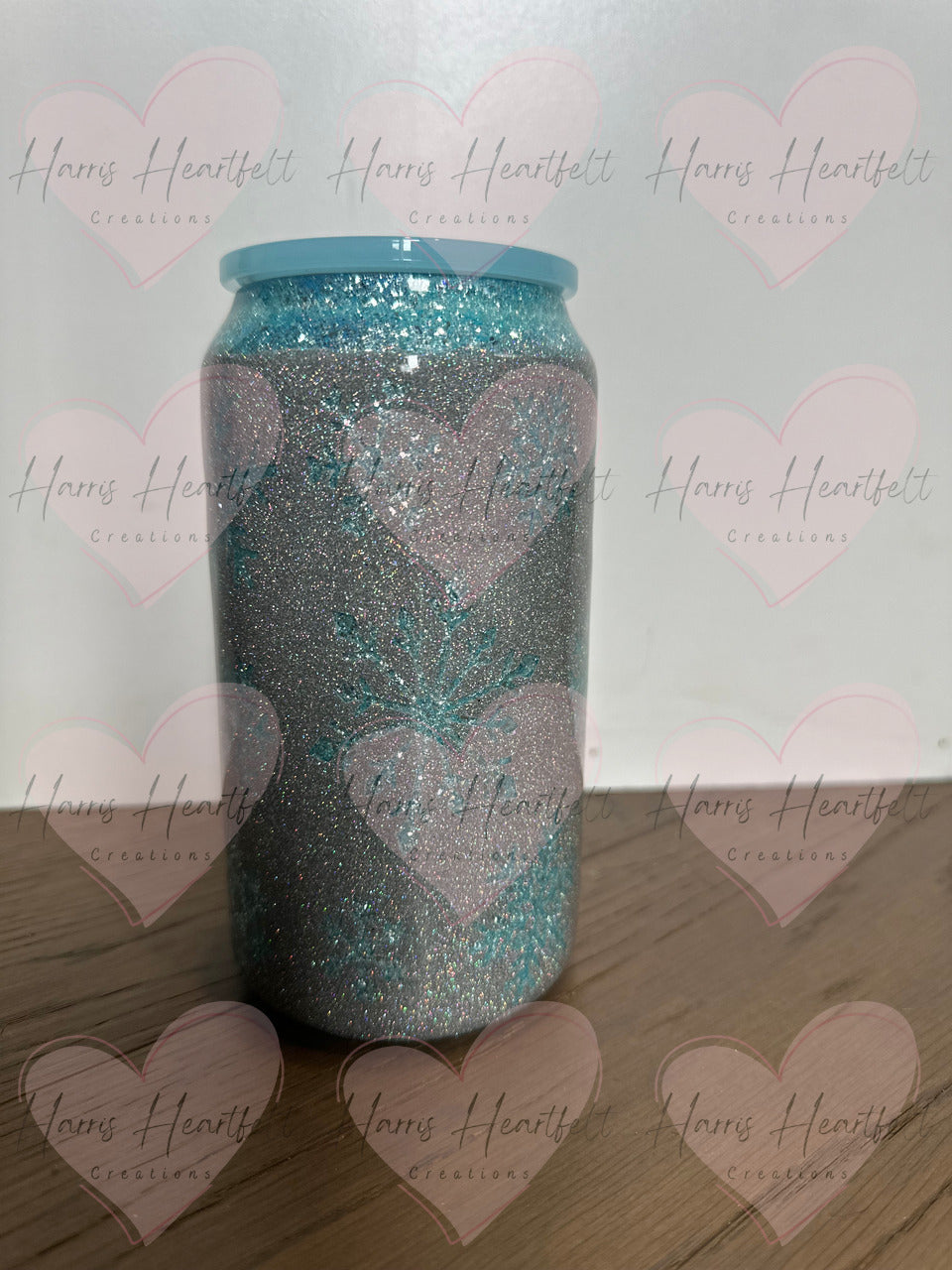 16oz Peek-a-Boo Snowflakes Glitter Stainless Steel Tumbler