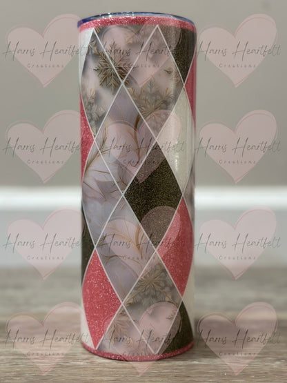 20oz Gilded Flurries & Leaves Glitter Stainless Steel Tumbler