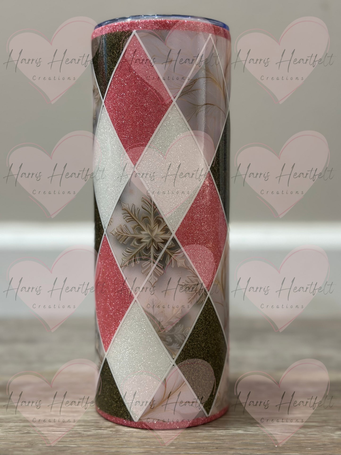 20oz Gilded Flurries & Leaves Glitter Stainless Steel Tumbler