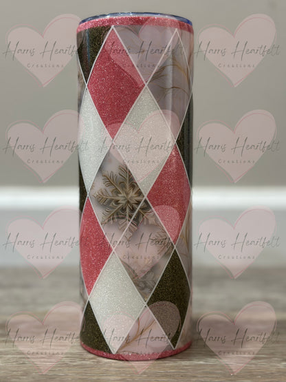 20oz Gilded Flurries & Leaves Glitter Stainless Steel Tumbler