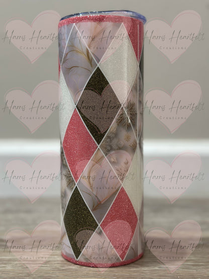 20oz Gilded Flurries & Leaves Glitter Stainless Steel Tumbler