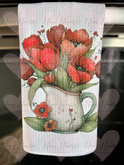 Waffle Weave Kitchen Towels with Adorable Designs