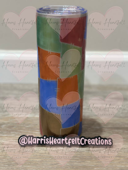 20oz Patchwork Glitter Stainless Steel Tumbler