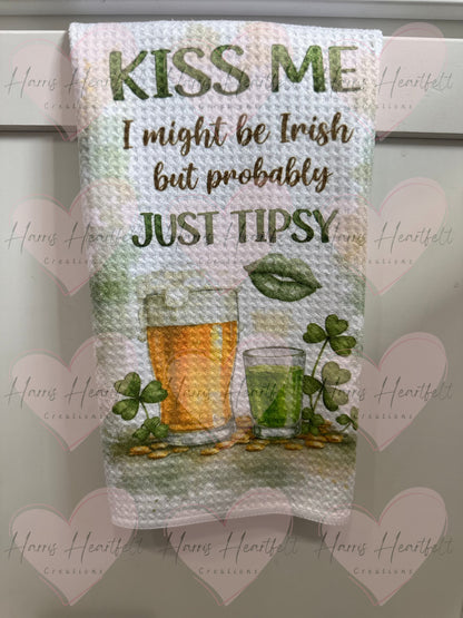 Waffle Weave Kitchen Towels with Adorable Designs