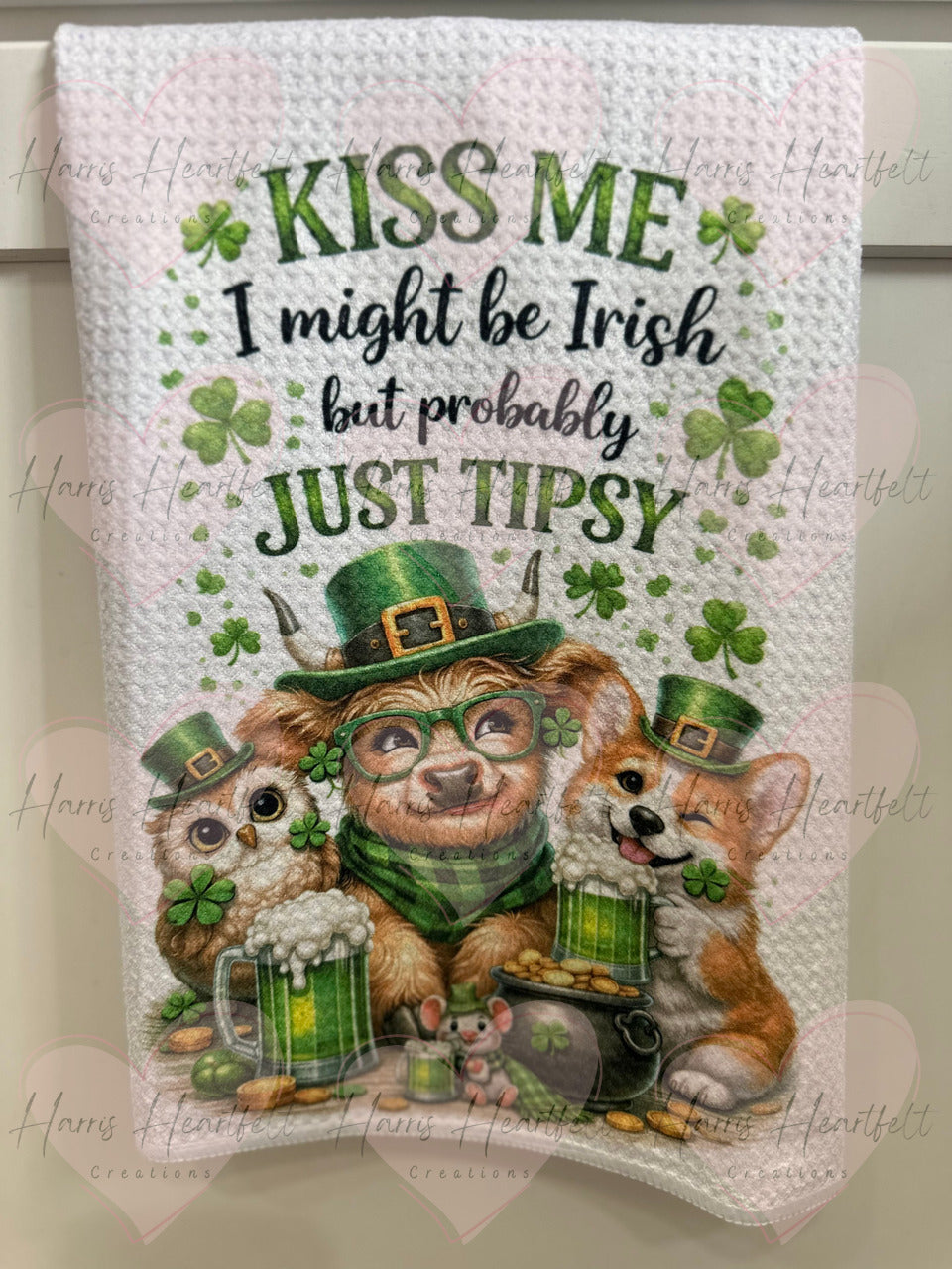 Waffle Weave Kitchen Towels with Adorable Designs