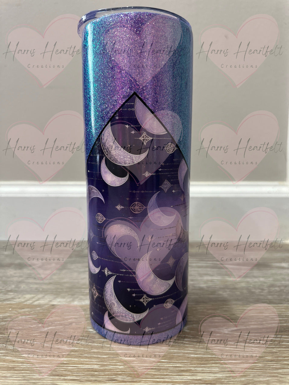 20oz Purple Moons Glitter Stainless Steel Tumbler