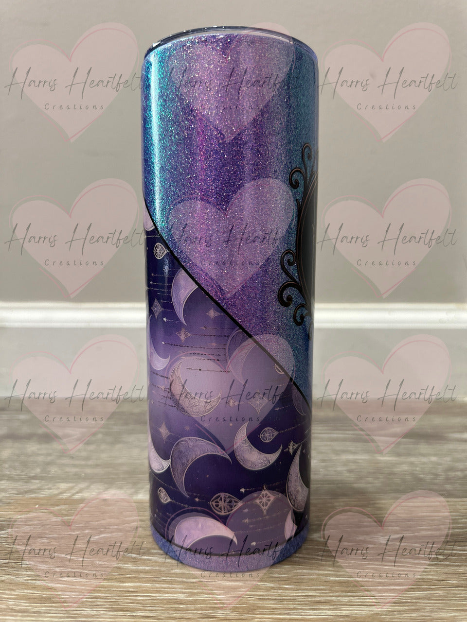 20oz Purple Moons Glitter Stainless Steel Tumbler