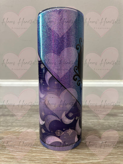 20oz Purple Moons Glitter Stainless Steel Tumbler