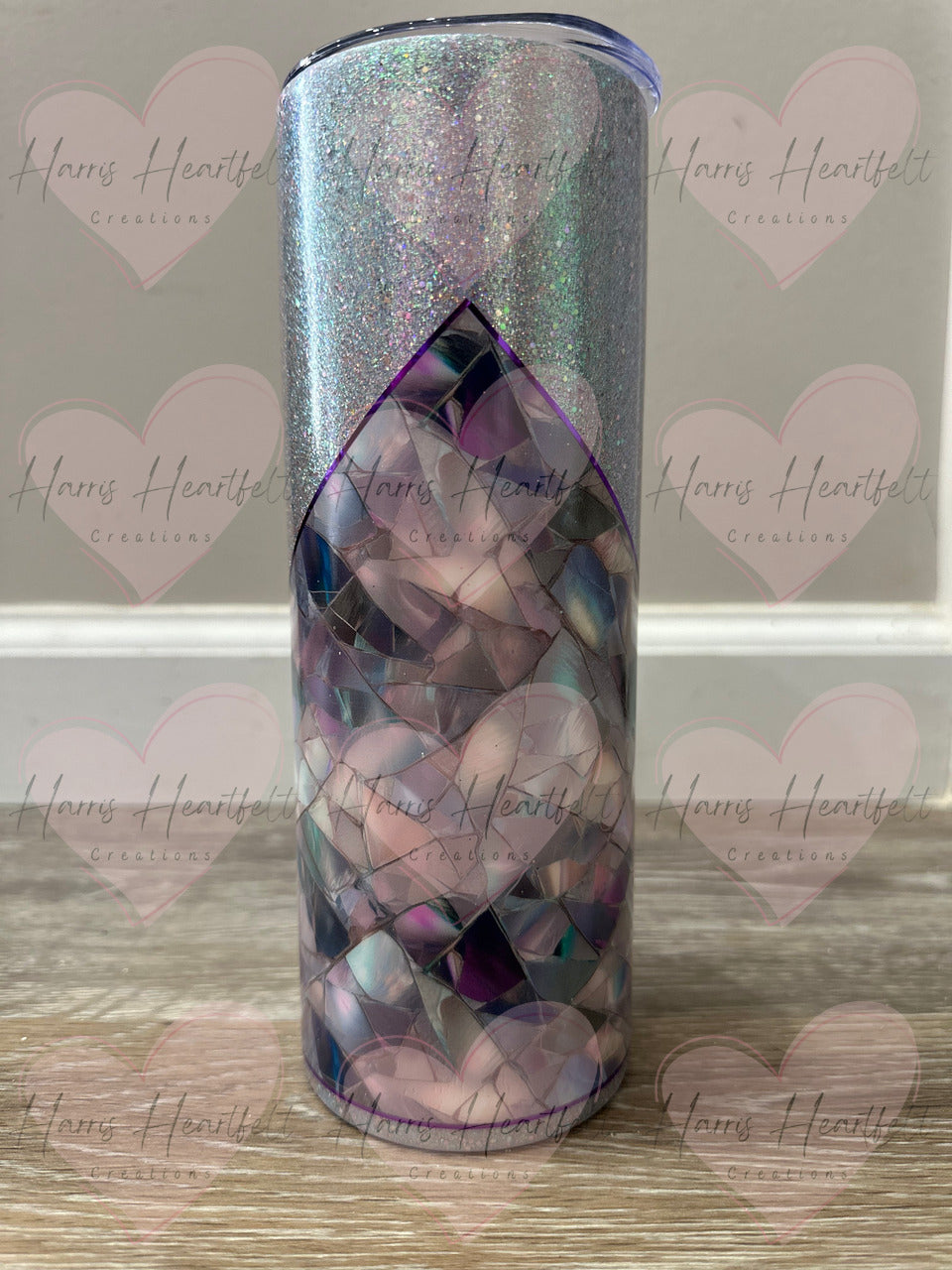 20oz Purple Raven Glitter Stainless Steel Tumbler