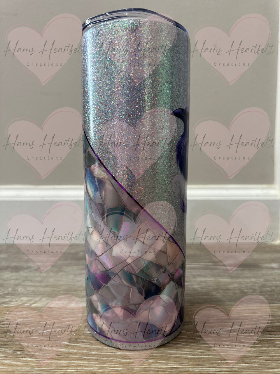 20oz Purple Raven Glitter Stainless Steel Tumbler