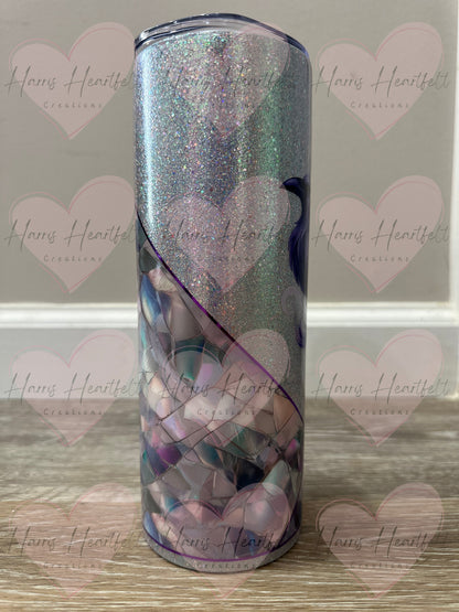 20oz Purple Raven Glitter Stainless Steel Tumbler