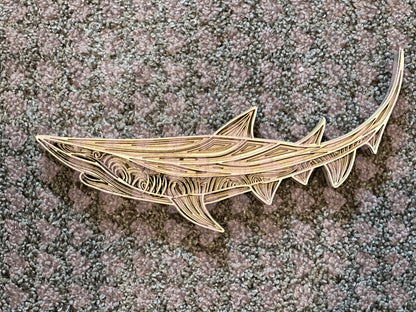6 Layer Wooden Shark Mandala | DIY Laser Cut Basswood Decor