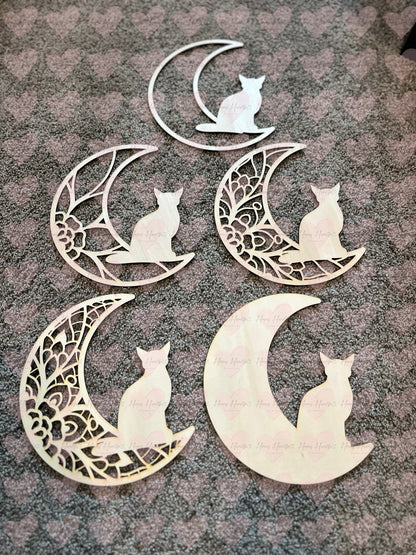 5 Layer Wooden Cat Mandala | DIY Laser Cut Basswood Decor