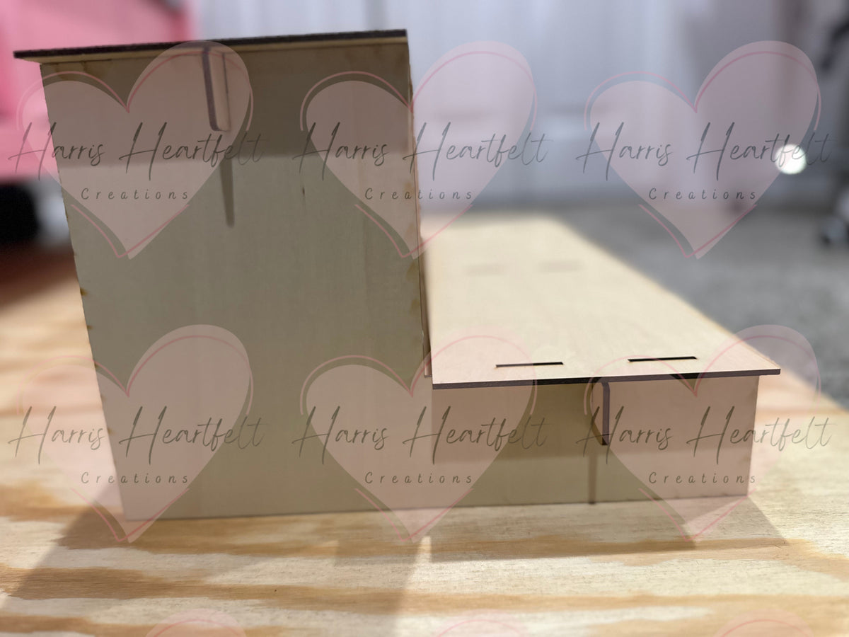 Modular 2-Tier Wooden Display Stand