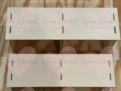 Modular 2-Tier Wooden Display Stand