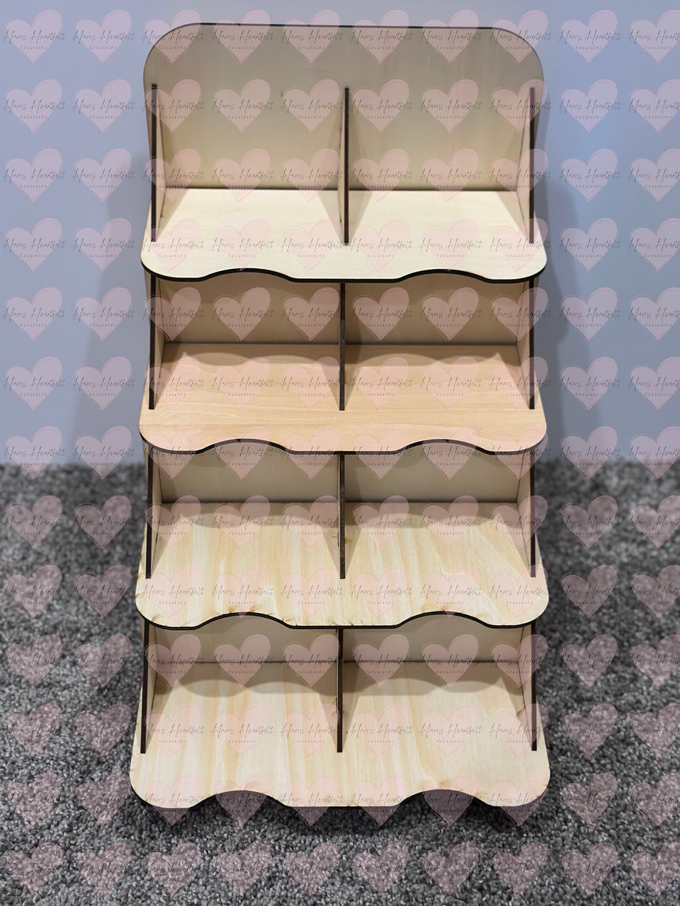 4-Tier Wooden Coaster Display Stand – Holds Up to 4" Coasters