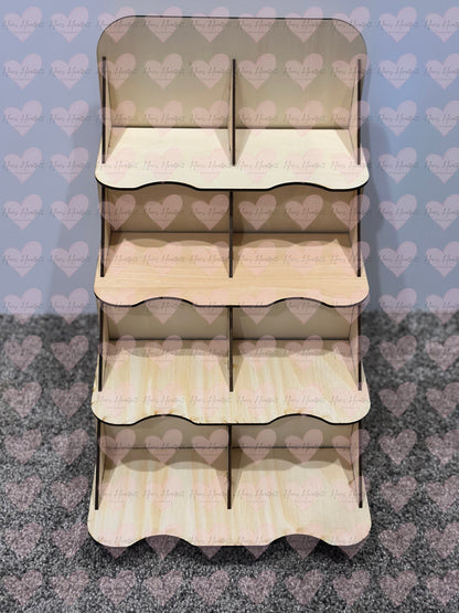4-Tier Wooden Coaster Display Stand – Holds Up to 4" Coasters