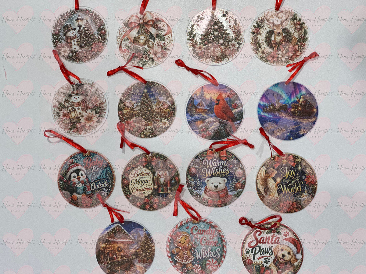 3" Acrylic Christmas Ornament – Many Adorable Designs to Choose From