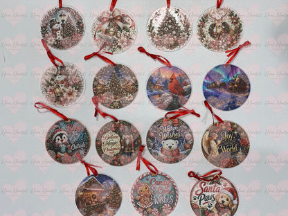 3" Acrylic Christmas Ornament – Many Adorable Designs to Choose From