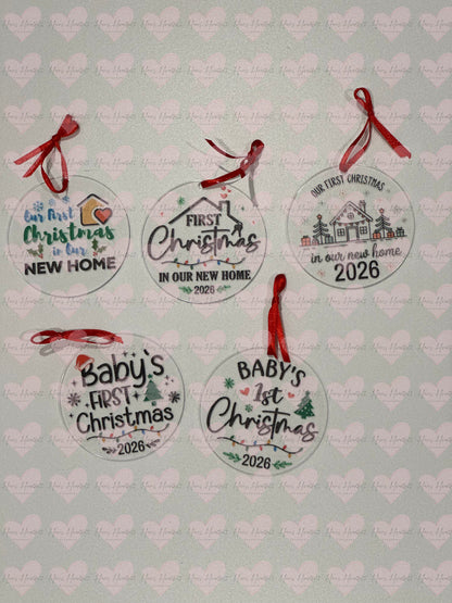 3" Christmas Ornament – 1st Christmas Baby and New Home designs