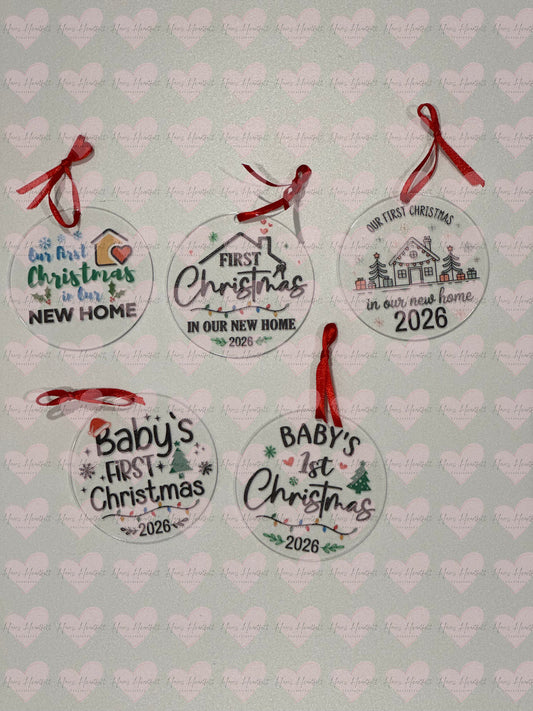 3" Christmas Ornament – 1st Christmas Baby and New Home designs